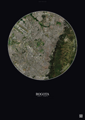 Affiche Bogota – Poster vue satellite | Gravura – Fond foncé