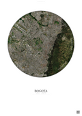 Affiche Bogota – Poster vue satellite | Gravura – Fond clair