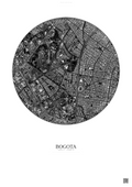 Affiche Bogota – Poster vue satellite | Gravura – Fond clair