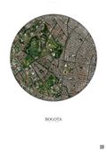 Affiche Bogota – Poster vue satellite | Gravura – Fond clair