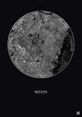 Affiche Bogota – Poster vue satellite | Gravura – Fond foncé