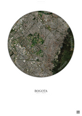 Affiche Bogota – Poster vue satellite | Gravura – Fond clair