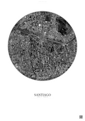 Affiche Santiago – Poster vue satellite | Gravura – Fond clair