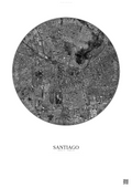 Affiche Santiago – Poster vue satellite | Gravura – Fond clair