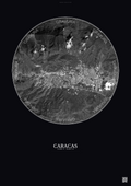 Affiche Caracas – Poster vue satellite | Gravura – Fond foncé