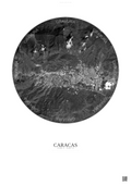 Affiche Caracas – Poster vue satellite | Gravura – Fond clair