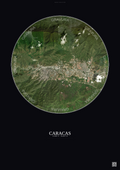 Affiche Caracas – Poster vue satellite | Gravura – Fond foncé