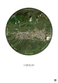 Affiche Caracas – Poster vue satellite | Gravura – Fond clair