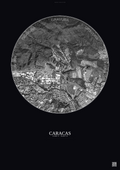 Affiche Caracas – Poster vue satellite | Gravura – Fond foncé
