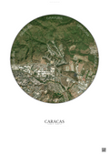 Affiche Caracas – Poster vue satellite | Gravura – Fond clair