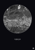 Affiche Caracas – Poster vue satellite | Gravura – Fond foncé