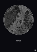 Affiche Quito – Poster vue satellite | Gravura – Fond foncé