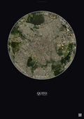 Affiche Quito – Poster vue satellite | Gravura – Fond foncé