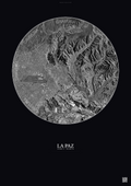 Affiche La Paz – Poster vue satellite | Gravura – Fond foncé