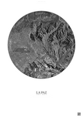 Affiche La Paz – Poster vue satellite | Gravura – Fond clair