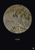 Affiche La Paz – Poster vue satellite | Gravura – Fond foncé