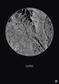 Affiche La Paz – Poster vue satellite | Gravura – Fond foncé