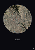 Affiche La Paz – Poster vue satellite | Gravura – Fond foncé