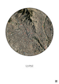 Affiche La Paz – Poster vue satellite | Gravura – Fond clair