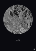 Affiche La Paz – Poster vue satellite | Gravura – Fond foncé
