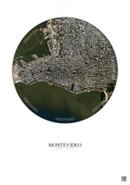 Affiche Montevideo – Poster vue satellite | Gravura – Fond clair