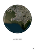 Affiche Montevideo – Poster vue satellite | Gravura – Fond clair