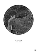 Affiche Asuncion – Poster vue satellite | Gravura – Fond clair