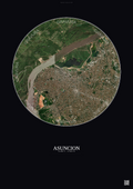 Affiche Asuncion – Poster vue satellite | Gravura – Fond foncé