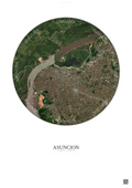 Affiche Asuncion – Poster vue satellite | Gravura – Fond clair