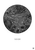 Affiche San Jose – Poster vue satellite | Gravura – Fond clair