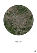 Affiche San Jose – Poster vue satellite | Gravura – Fond clair