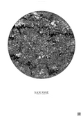 Affiche San Jose – Poster vue satellite | Gravura – Fond clair