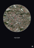 Affiche San Jose – Poster vue satellite | Gravura – Fond foncé