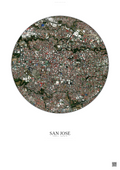 Affiche San Jose – Poster vue satellite | Gravura – Fond clair