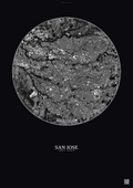 Affiche San Jose – Poster vue satellite | Gravura – Fond foncé