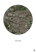 Affiche San Jose – Poster vue satellite | Gravura – Fond clair