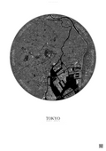 Affiche Tokyo – Poster vue satellite | Gravura – Fond clair