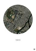 Affiche Tokyo – Poster vue satellite | Gravura – Fond clair