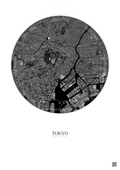 Affiche Tokyo – Poster vue satellite | Gravura – Fond clair