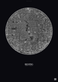 Affiche Beijing – Poster vue satellite | Gravura – Fond foncé