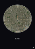 Affiche Beijing – Poster vue satellite | Gravura – Fond foncé