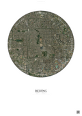 Affiche Beijing – Poster vue satellite | Gravura – Fond clair