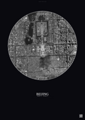 Affiche Beijing – Poster vue satellite | Gravura – Fond foncé