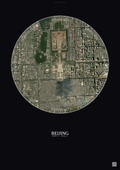 Affiche Beijing – Poster vue satellite | Gravura – Fond foncé