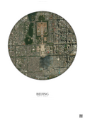 Affiche Beijing – Poster vue satellite | Gravura – Fond clair