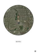 Affiche Beijing – Poster vue satellite | Gravura – Fond clair