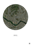 Affiche Seoul – Poster vue satellite | Gravura – Fond clair