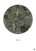 Affiche Seoul – Poster vue satellite | Gravura – Fond clair
