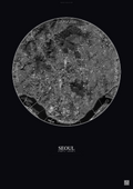 Affiche Seoul – Poster vue satellite | Gravura – Fond foncé