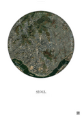 Affiche Seoul – Poster vue satellite | Gravura – Fond clair